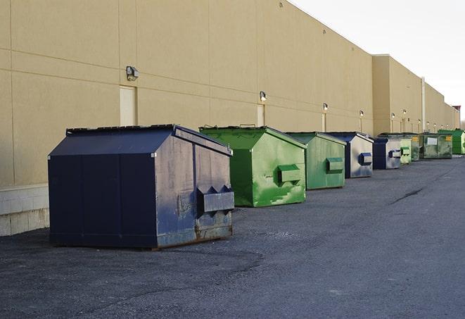 large construction waste containers in a row at a job site in Brentwood, TN